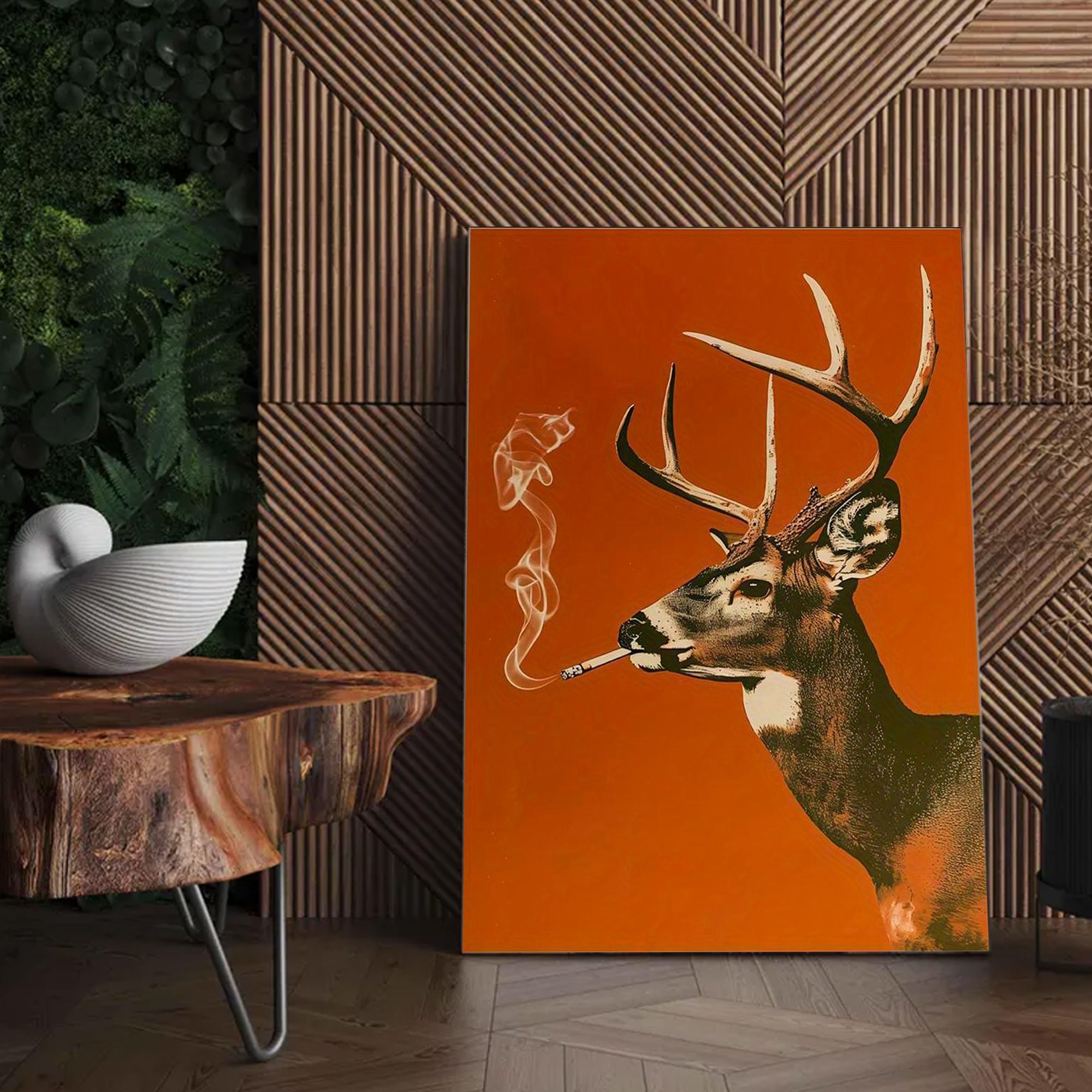 Smoking Buck Deer Canvas – Funny Hunting Wall Art for Man Caves - Gift for Hunters & Redneck Vibes