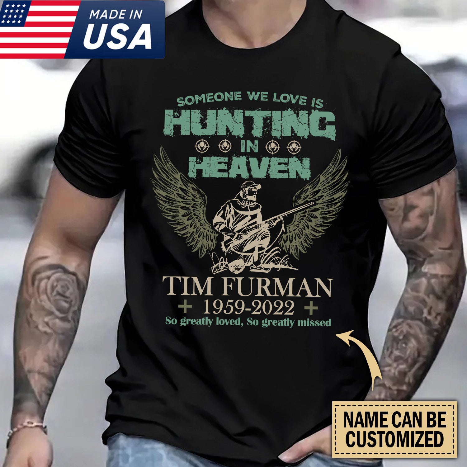 Personalized Someone We Love Is Hunting in Heaven T-Shirt – Custom Memorial Hunters Shirt For Gift