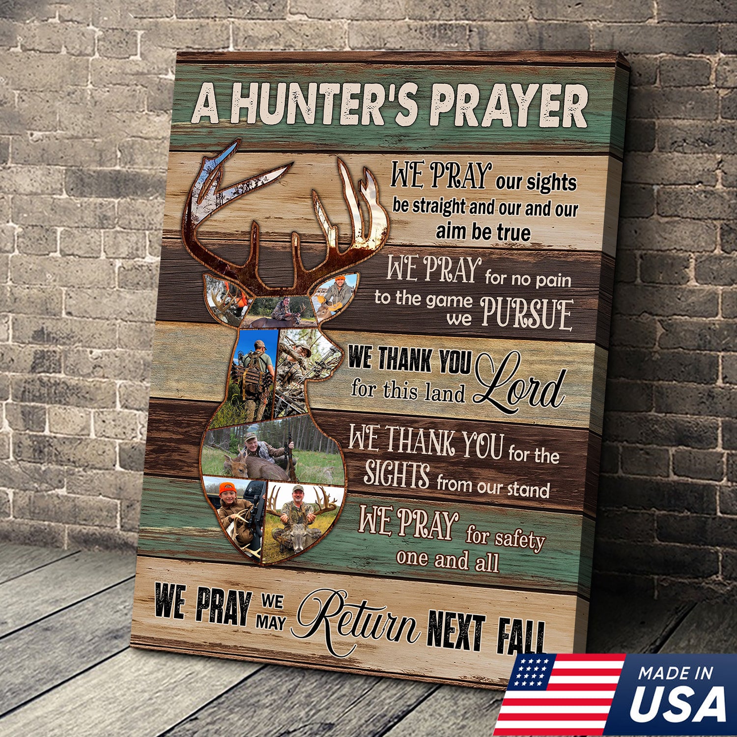 Personalized Image Hunter’s Prayer Canvas – Custom Deer Hunting Wall Art Gift for Hunters