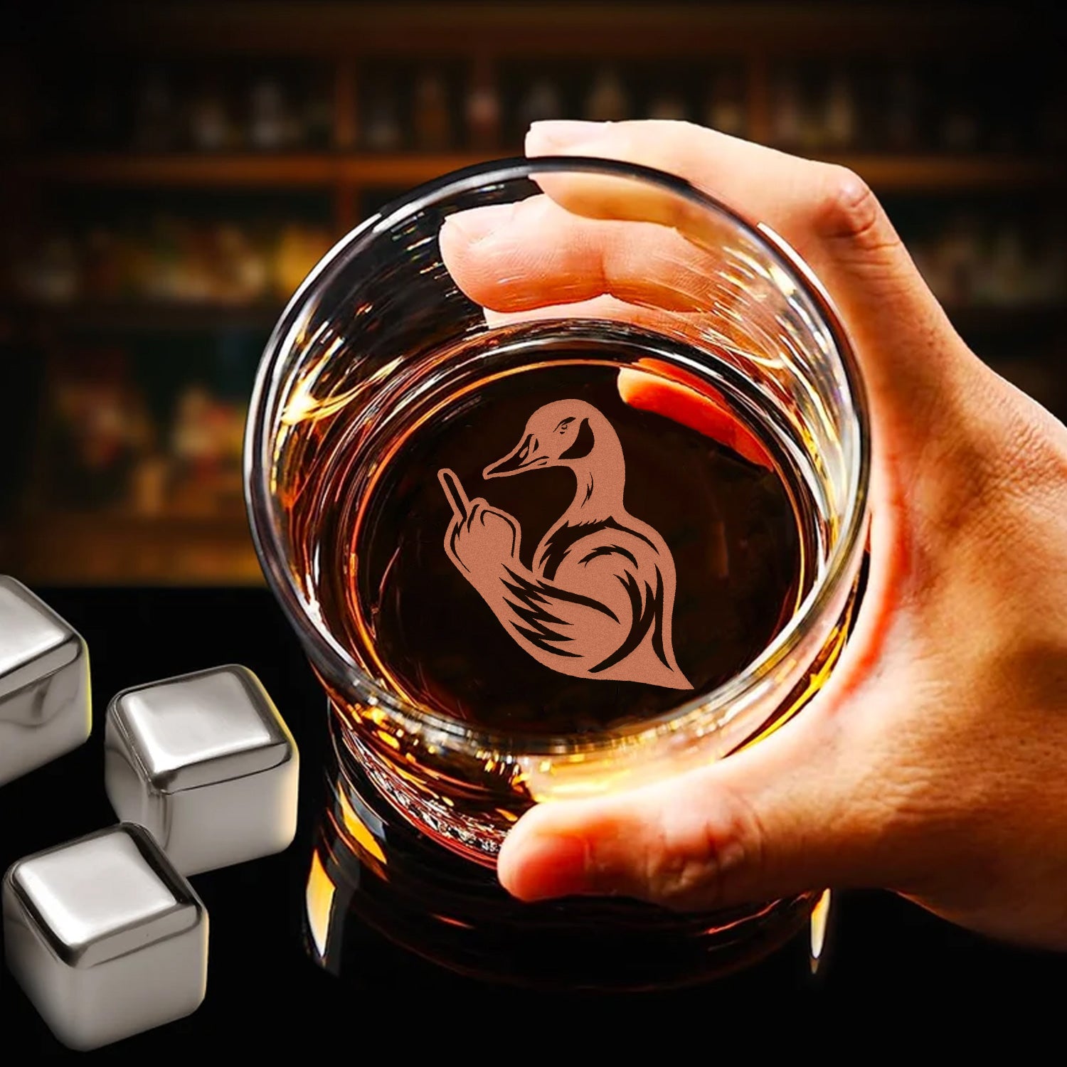 Goose Hunting Engraved Whiskey Glass – Funny Whiskey Glass 2025 Limited Edition for Hunters & Whiskey Lovers