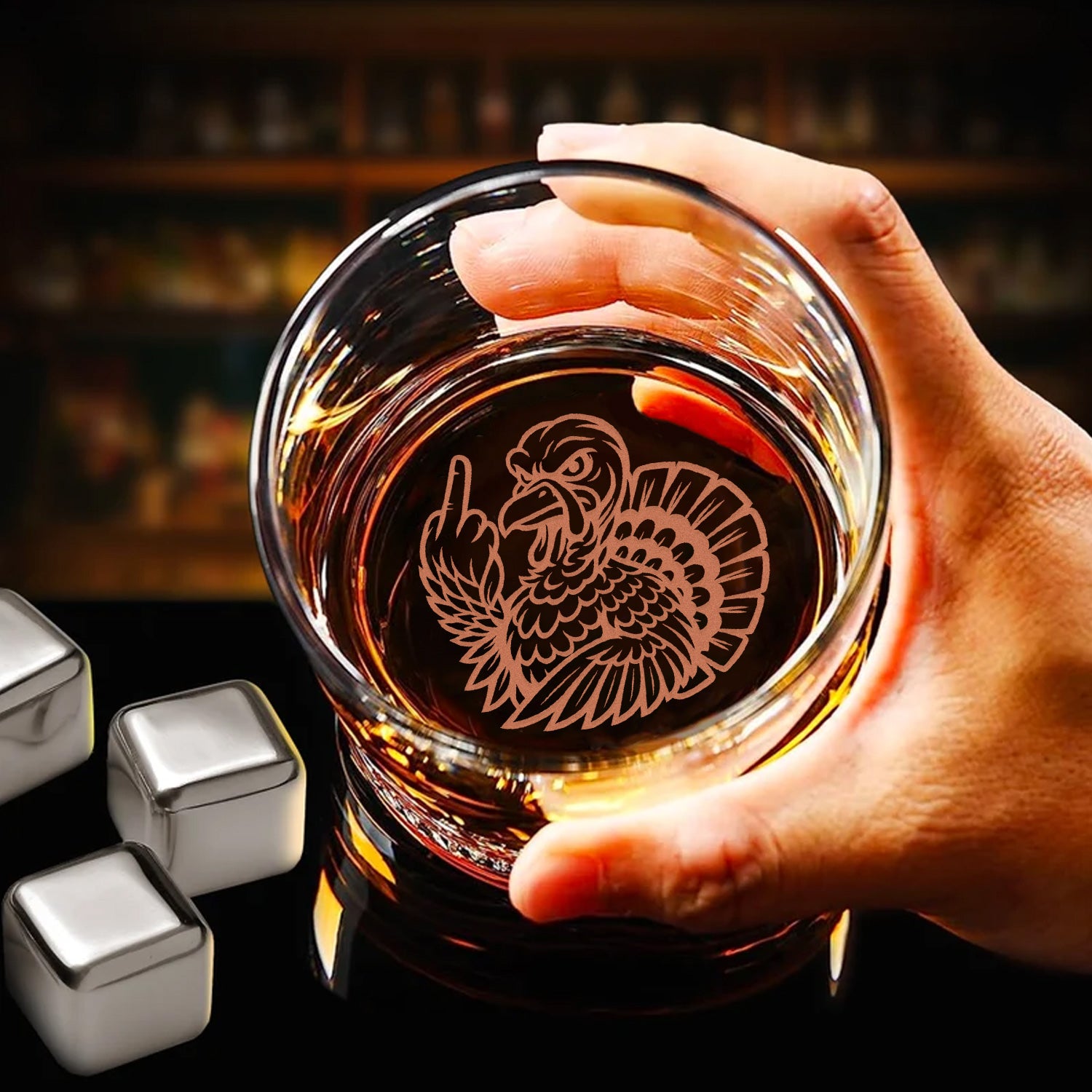 Badass Turkey Engraved Whiskey Glass – Funny Hunting Whiskey Glass 2025 Limited Edition for Hunters & Whiskey Lovers