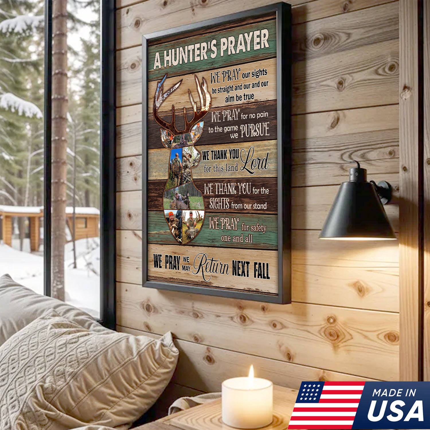 Personalized Image Hunter’s Prayer Canvas – Custom Deer Hunting Wall Art Gift for Hunters