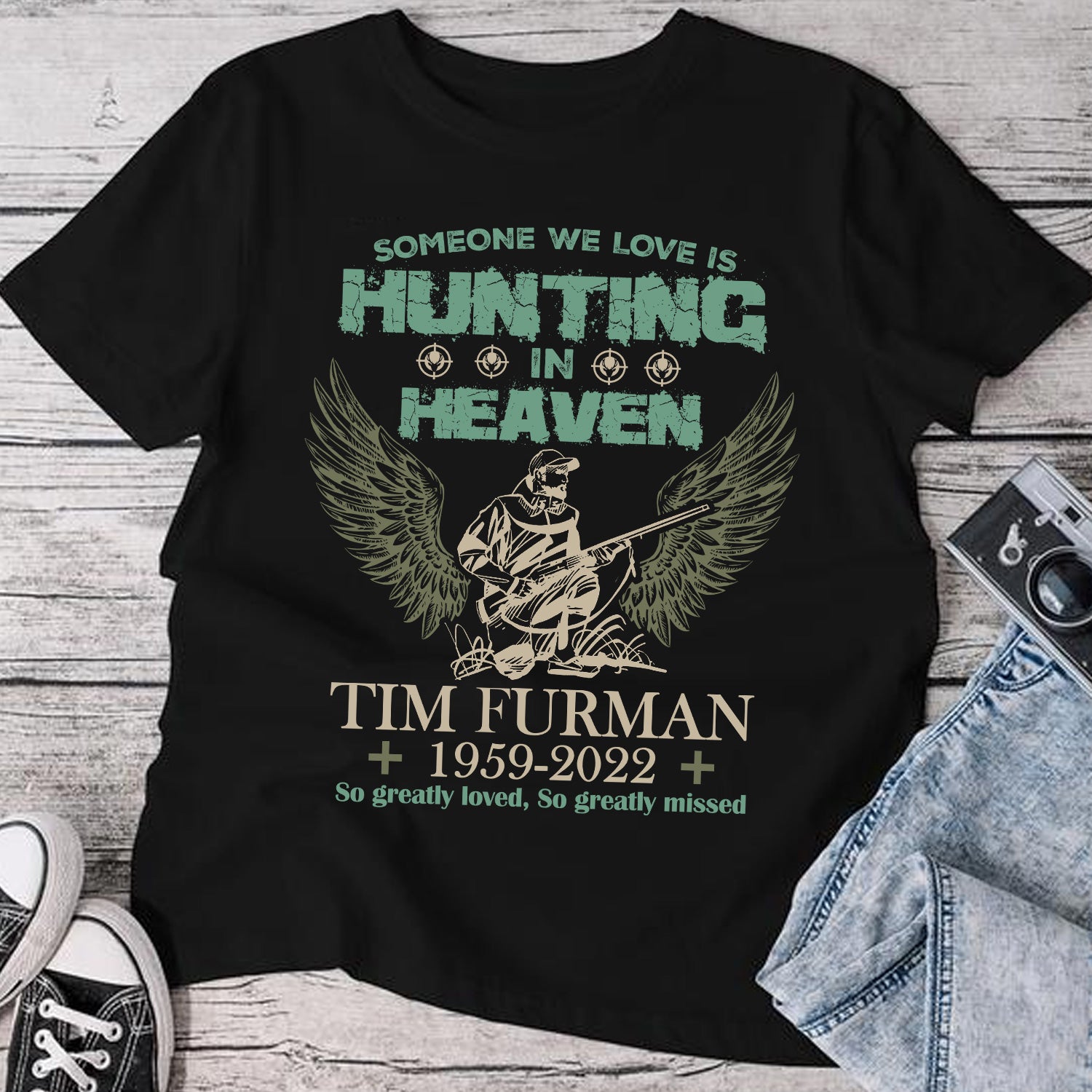 Personalized Someone We Love Is Hunting in Heaven T-Shirt – Custom Memorial Hunters Shirt For Gift