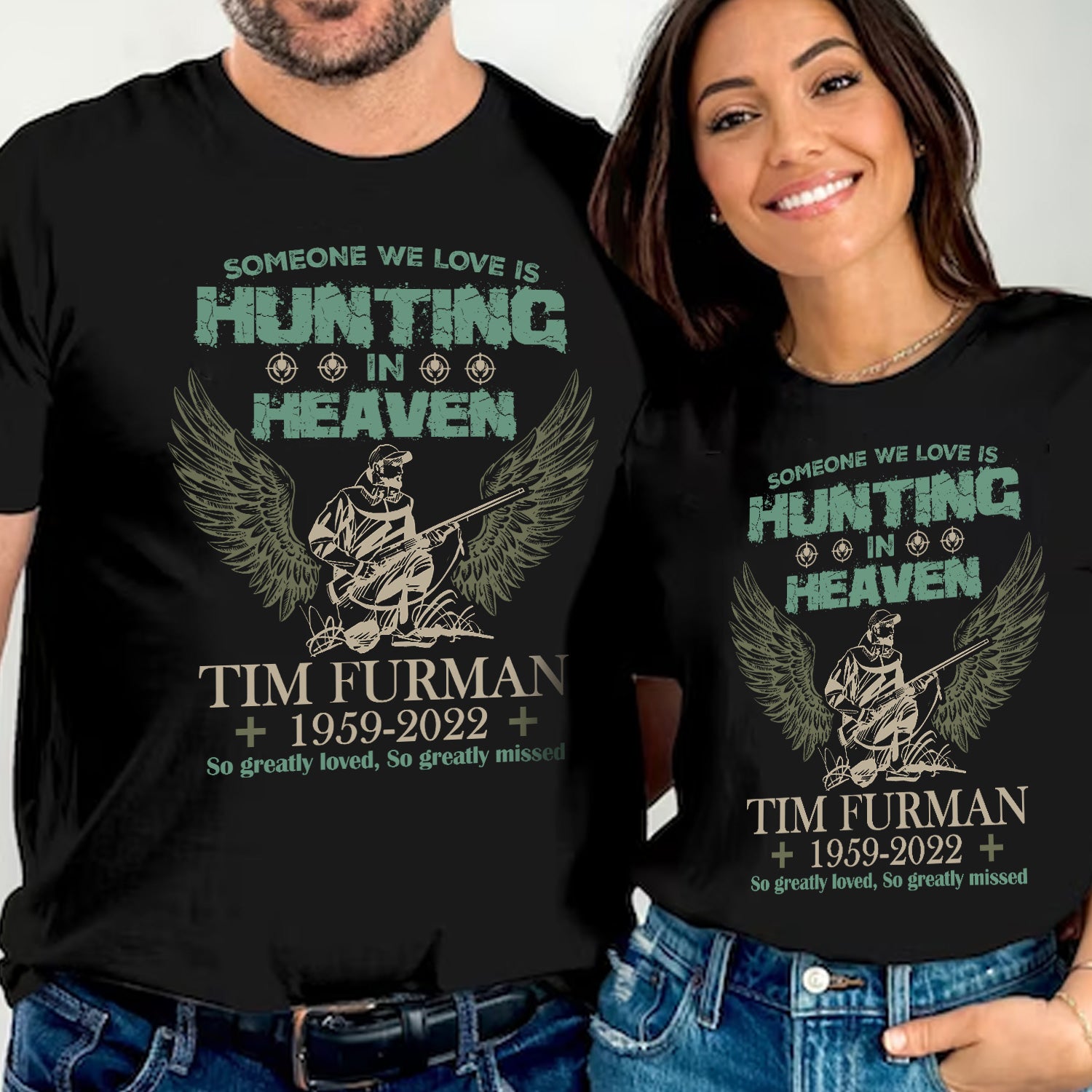 Personalized Someone We Love Is Hunting in Heaven T-Shirt – Custom Memorial Hunters Shirt For Gift