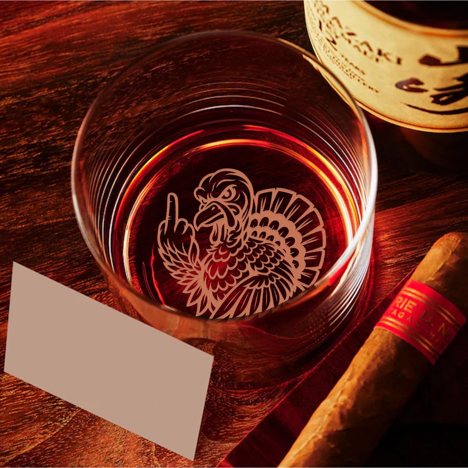 Badass Turkey Engraved Whiskey Glass – Funny Hunting Whiskey Glass 2025 Limited Edition for Hunters & Whiskey Lovers