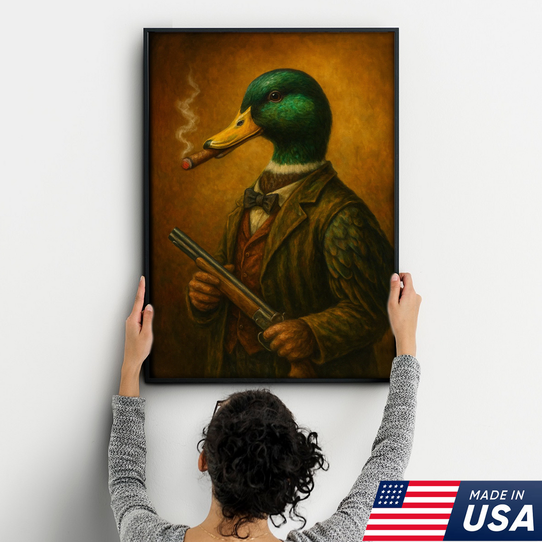 Duck Hunter Canvas Wall Art – Funny Hunting Gift for Men, Waterfowl Hunters & Lodge Decor