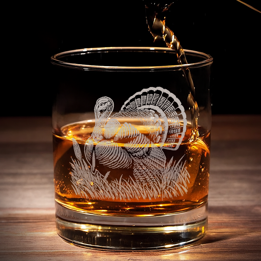 Turkey Hunting Engraved Whiskey Glass, Hunting Gift for Men, Rustic Barware 2025 Limited Edition