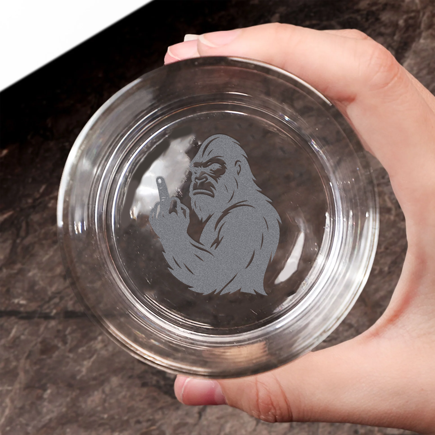 Funny Bigfoot Engraved Whiskey Glass 2025 – Limited Edition Funny Gift for Men & Whiskey Lovers