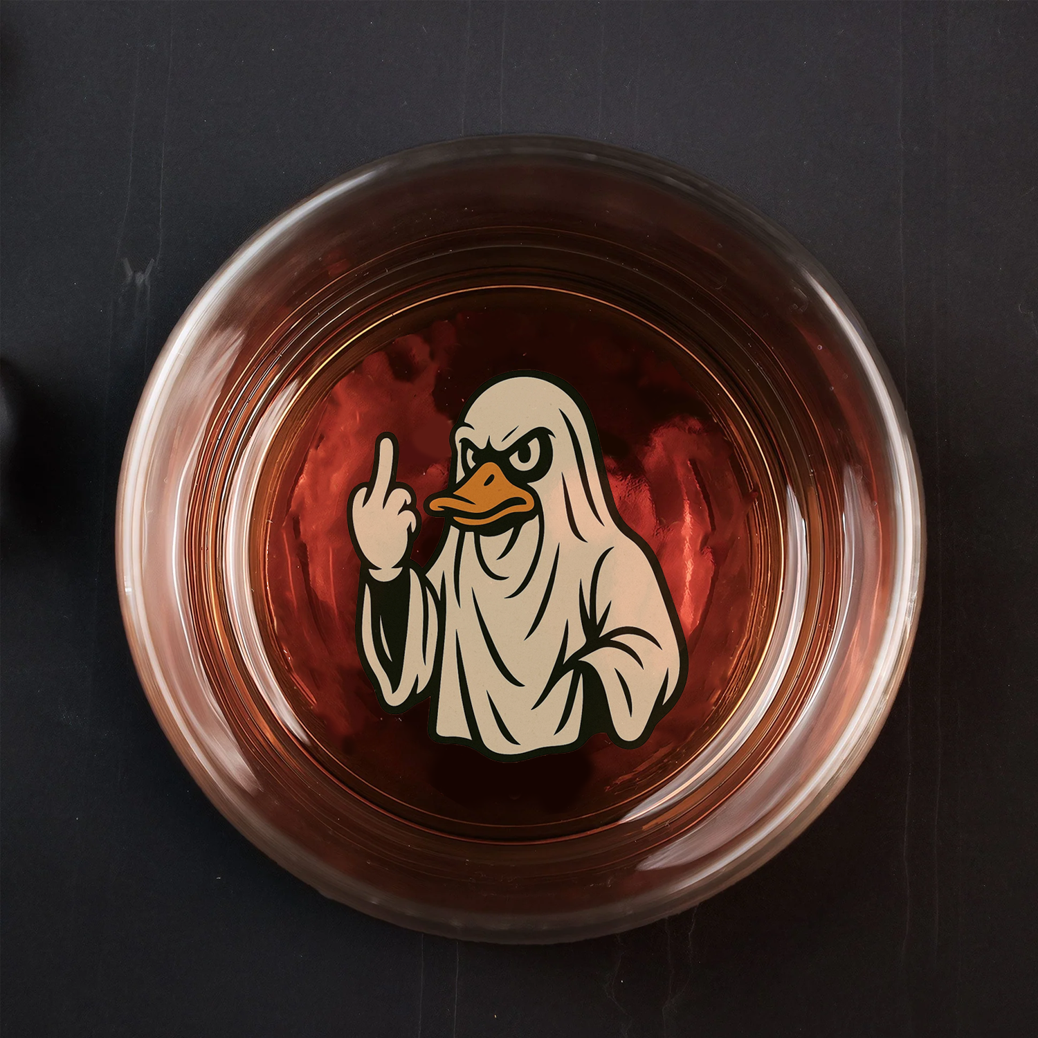 Funny Duck Halloween Whiskey Glass – Unique Drinking Gift for Hunters, Men, and Drinking Lovers