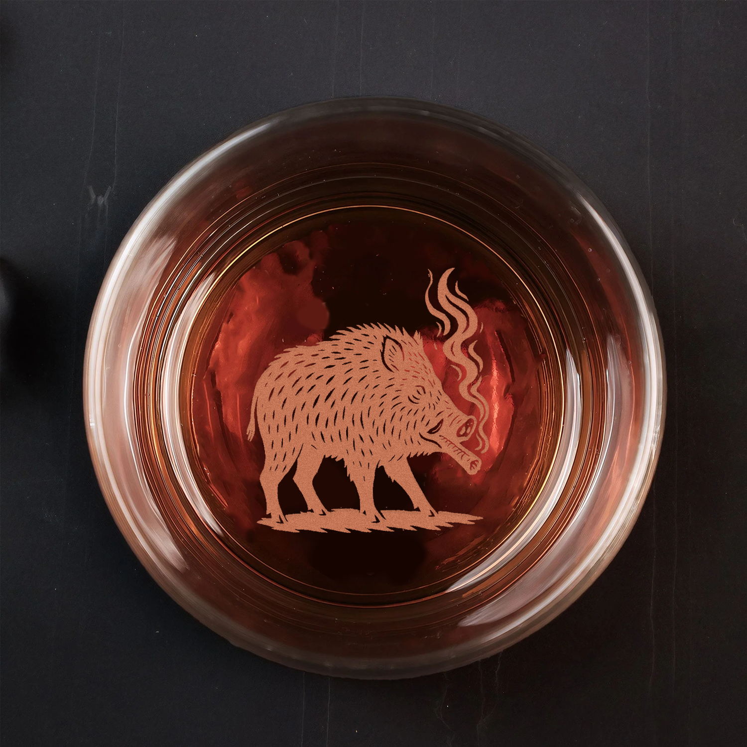 Wild Boar Hunting Engraved Whiskey Glass 2025 – Limited Edition Gift for Men & Hunters