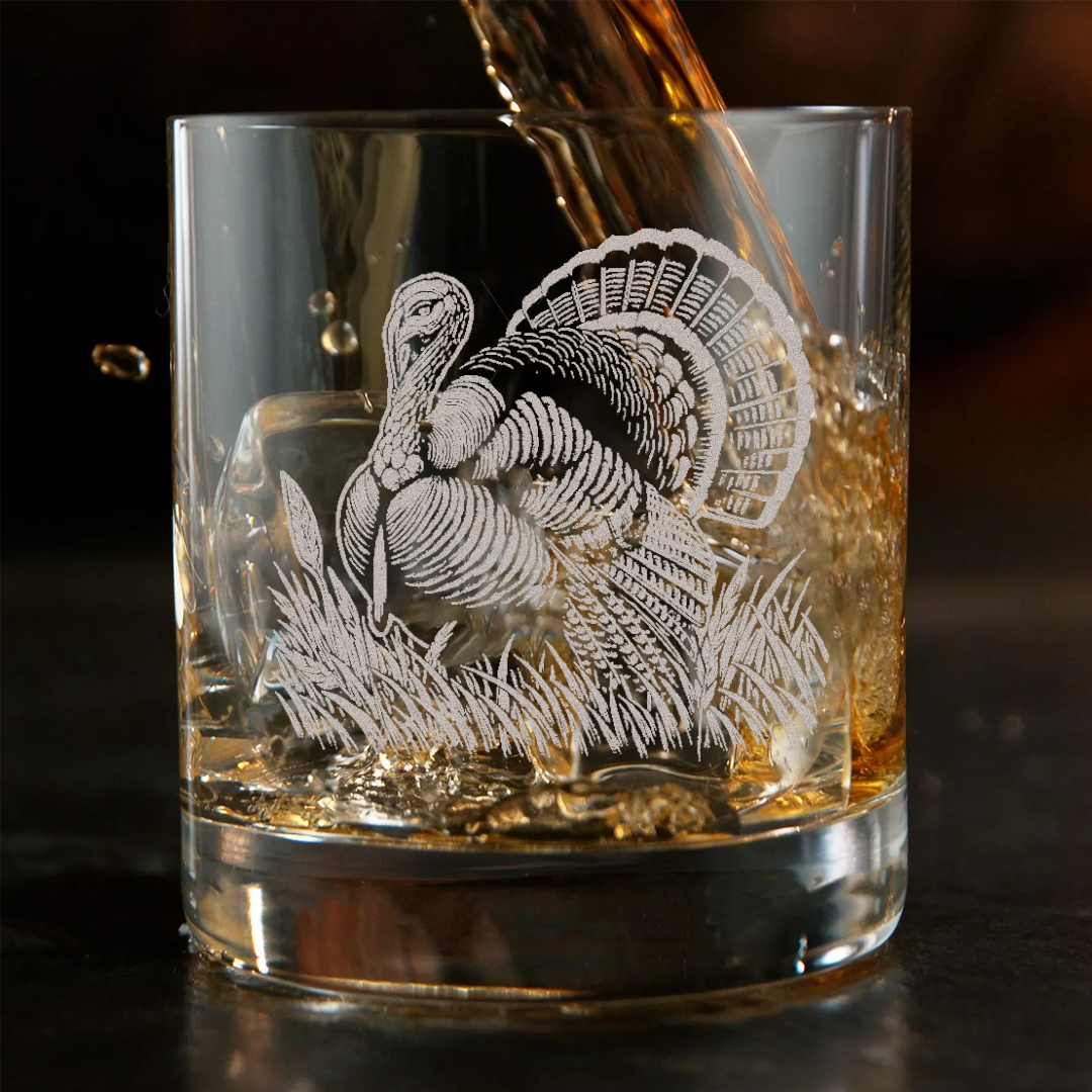 Turkey Hunting Engraved Whiskey Glass, Hunting Gift for Men, Rustic Barware 2025 Limited Edition
