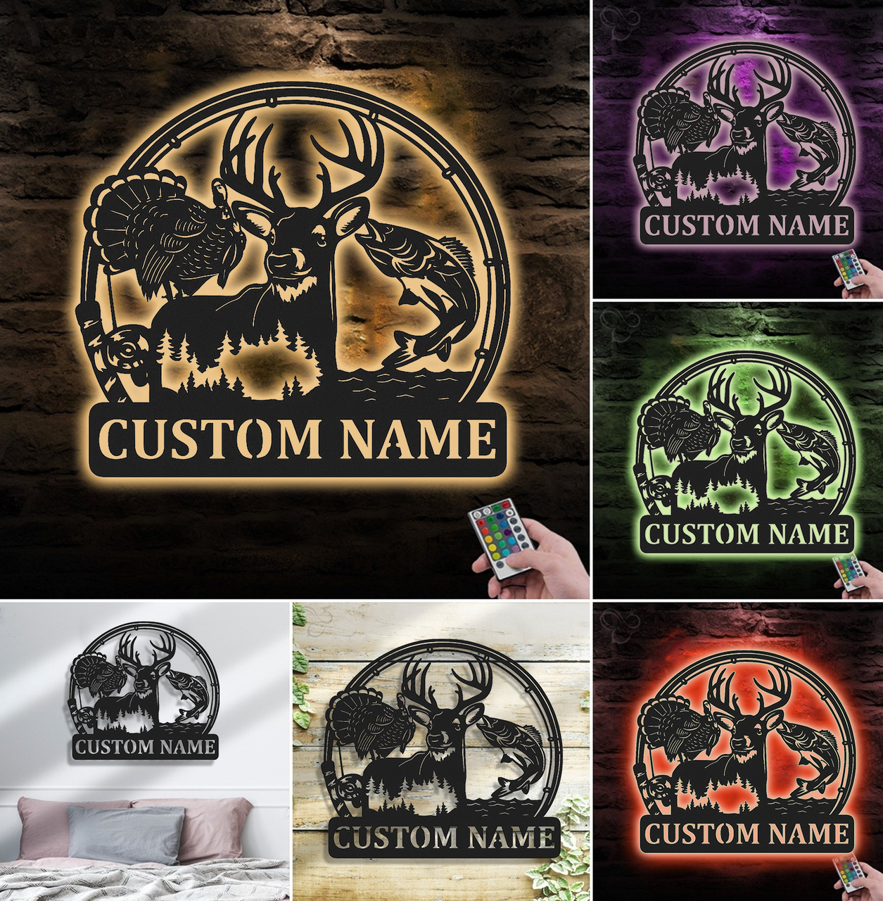 Personalized Deer Hunting Metal Sign WITH LED/WITHOUT LED – Rustic Lod ...