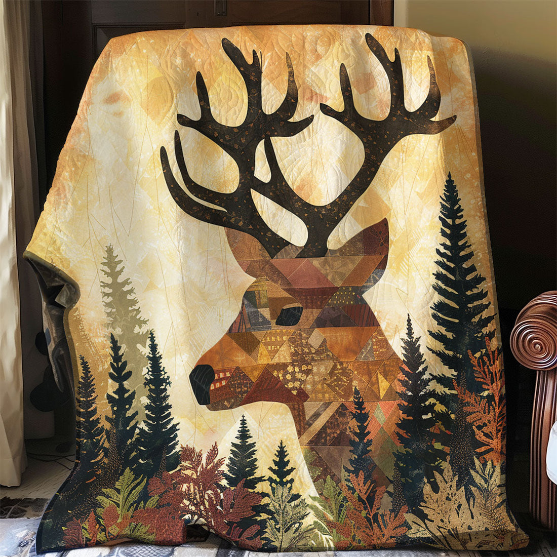 Deer Autumn Quilt Blanket