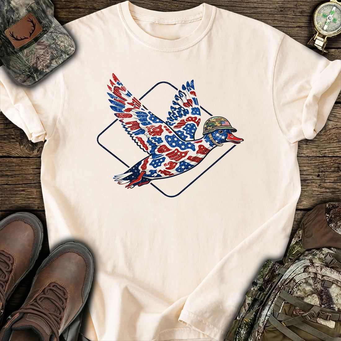 Patriotic Duck Hunting USA T-Shirt
