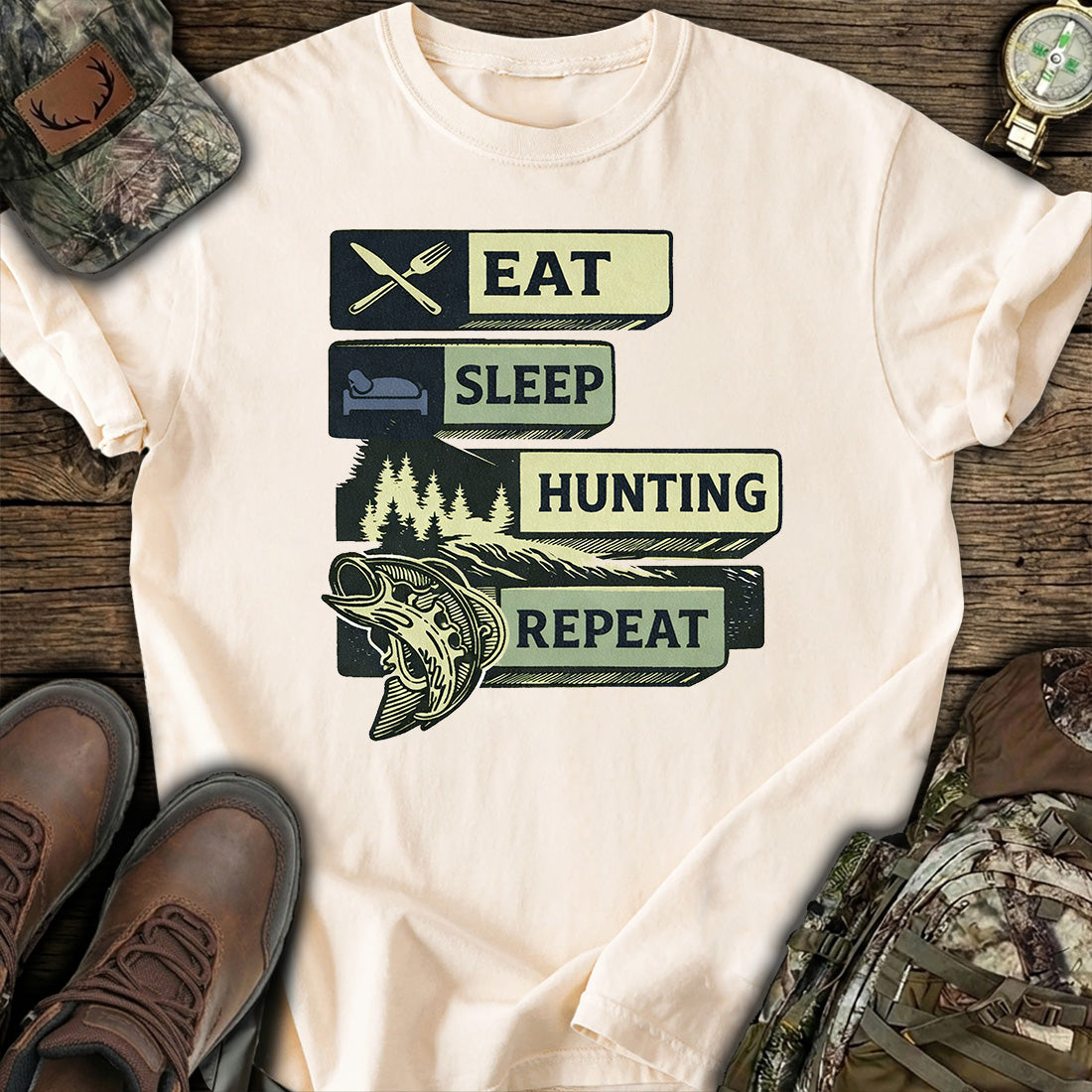 Eat Sleep Hunting Repeat T-Shirt