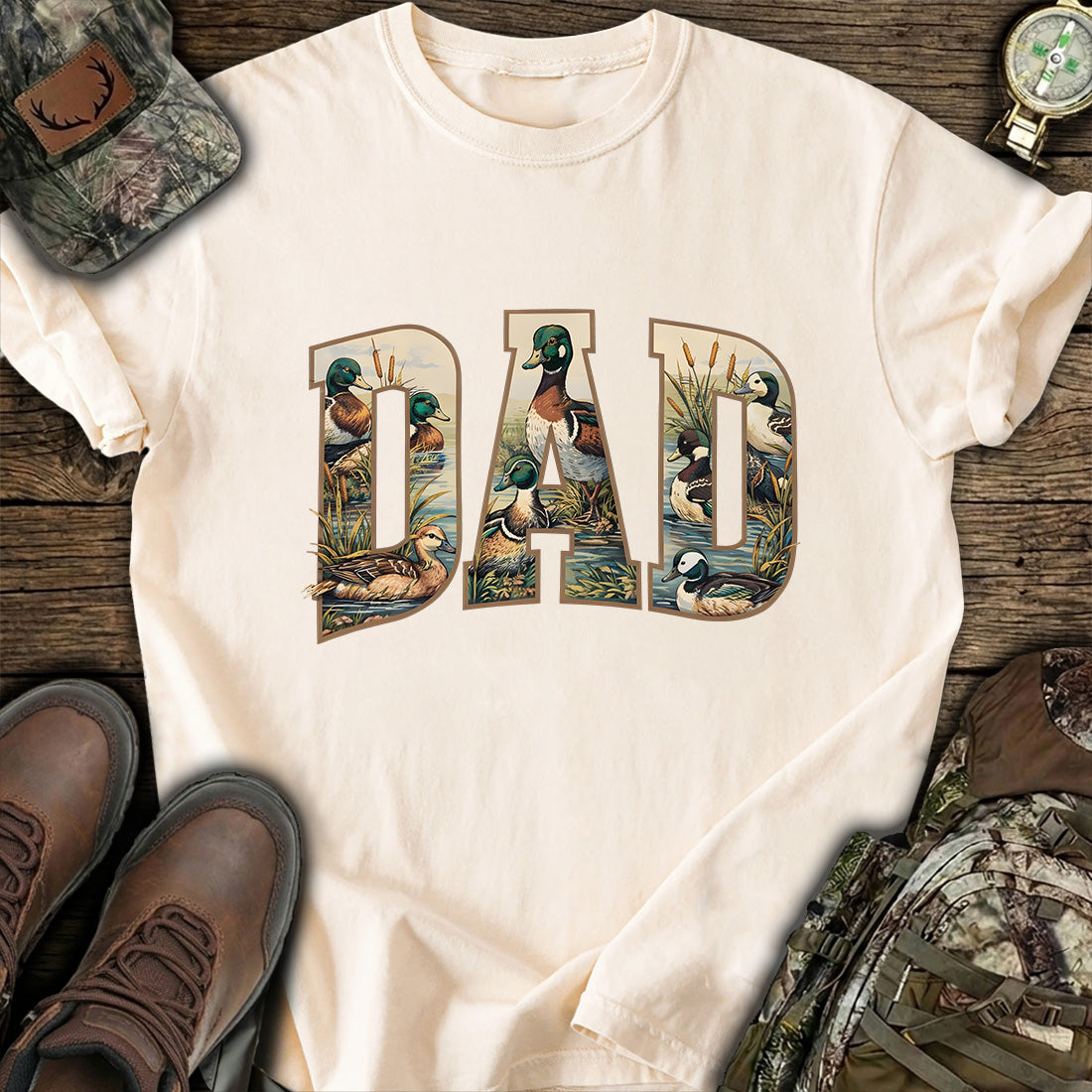 Duck Hunting Dad Camo T-Shirt