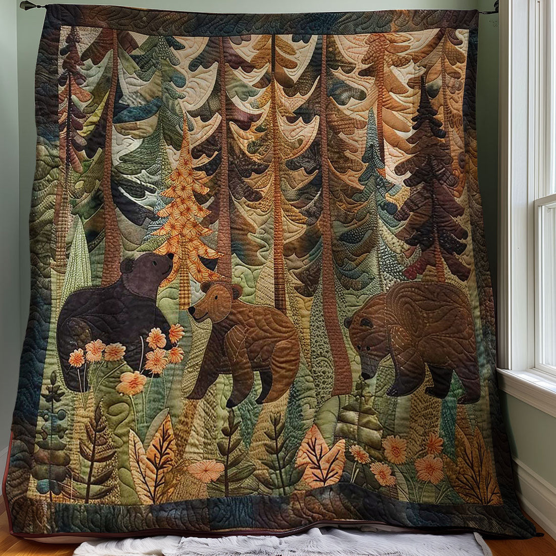 Bears Family Quilt Blanket