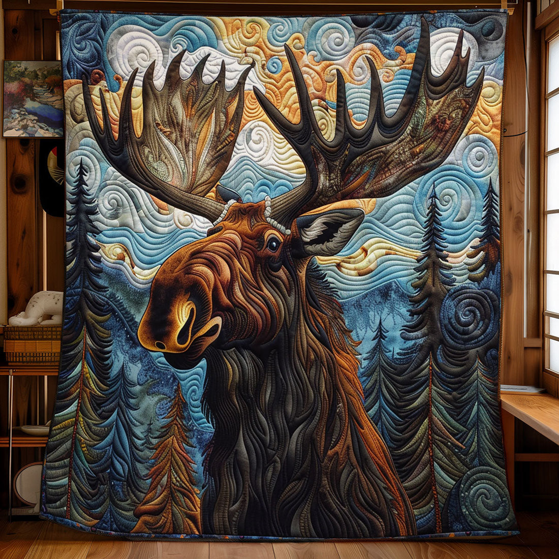 Moose Timber Titan Quilt Blanket