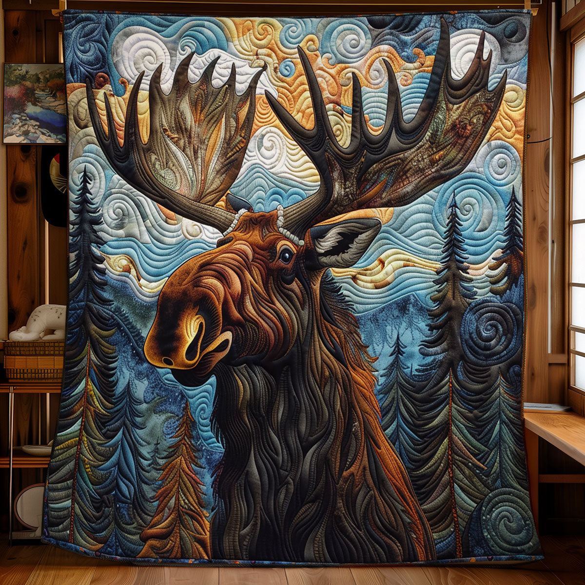 Moose Timber Titan Quilt Blanket