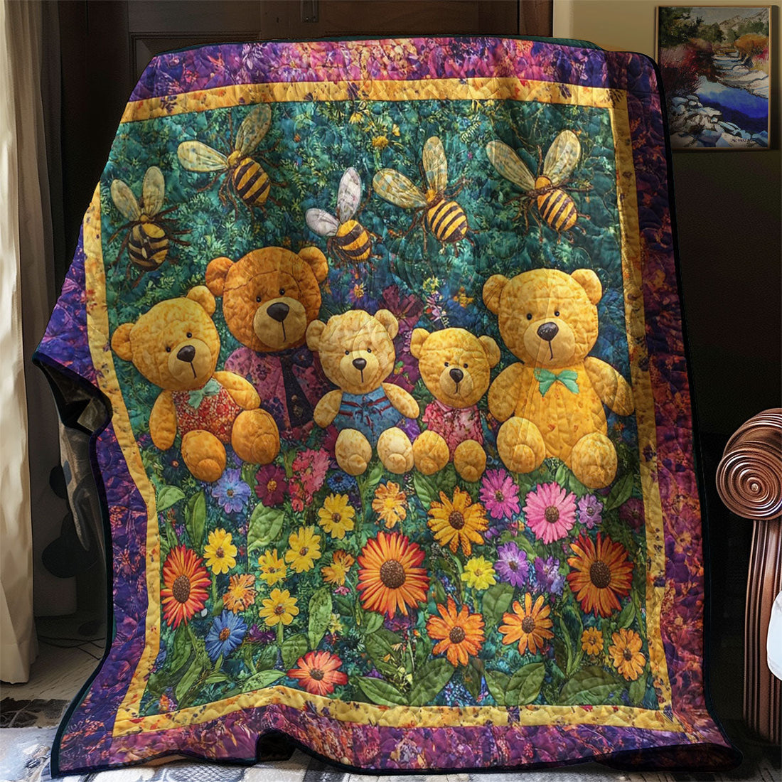 Teddy Bear Soft Serenity Quilt Blanket