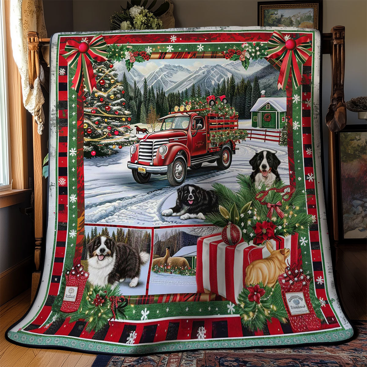 Bernese Christmas Eve Quilt Blanket