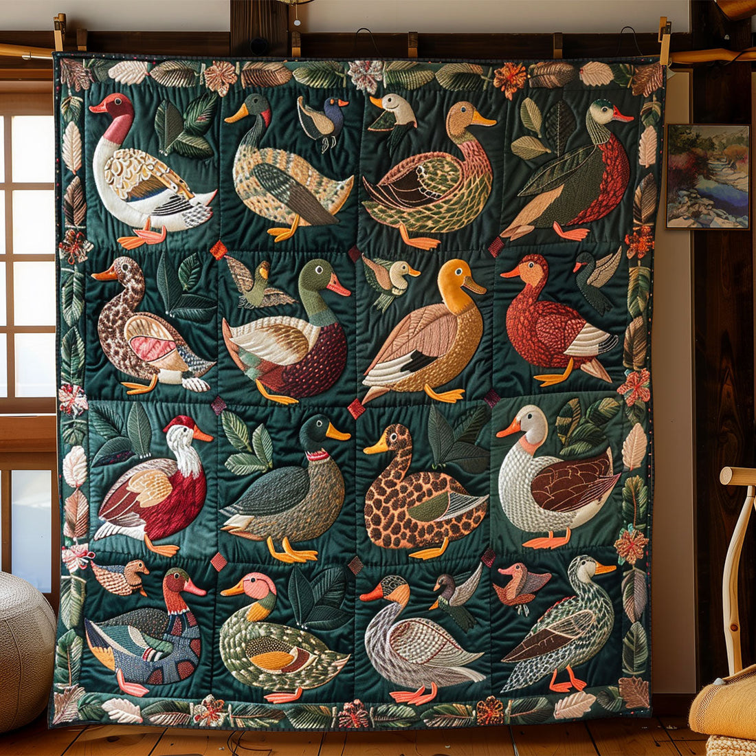 Beautiful Ducks Quilt Blanket