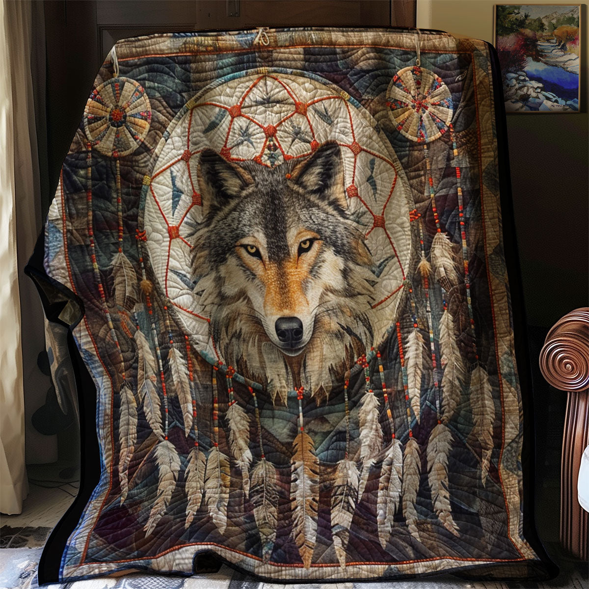 Wild Wolf Woodland Comfort Quilt Blanket