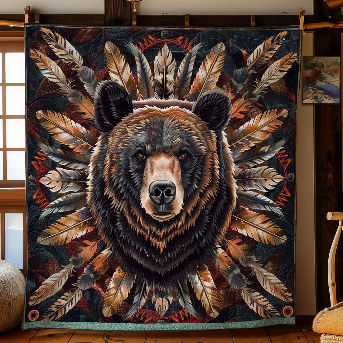 Bear Native American Country Comfort Quilt Blanket