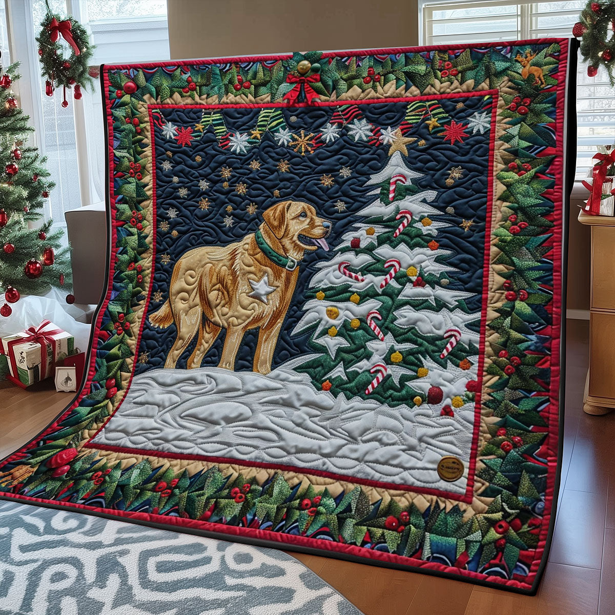 Christmas Labrador Quilt Blanket