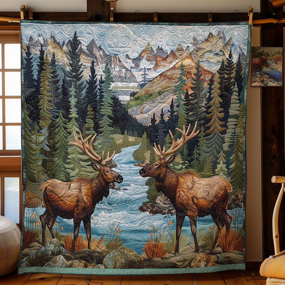 Moose Echoes Quiet Moments Quilt Blanket