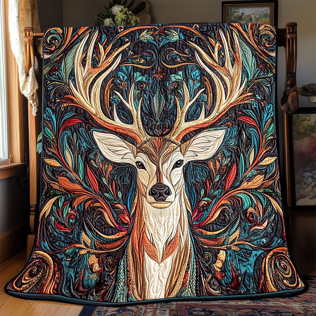 Majestic Deer Cozy Haven Quilt Blanket