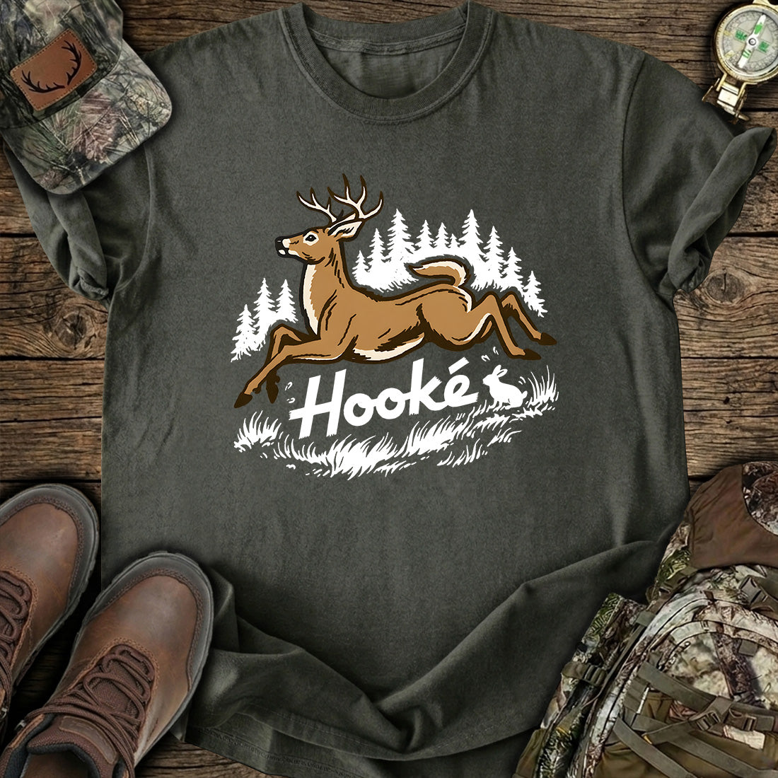 Hooke Deer Hunting Vintage T-Shirt