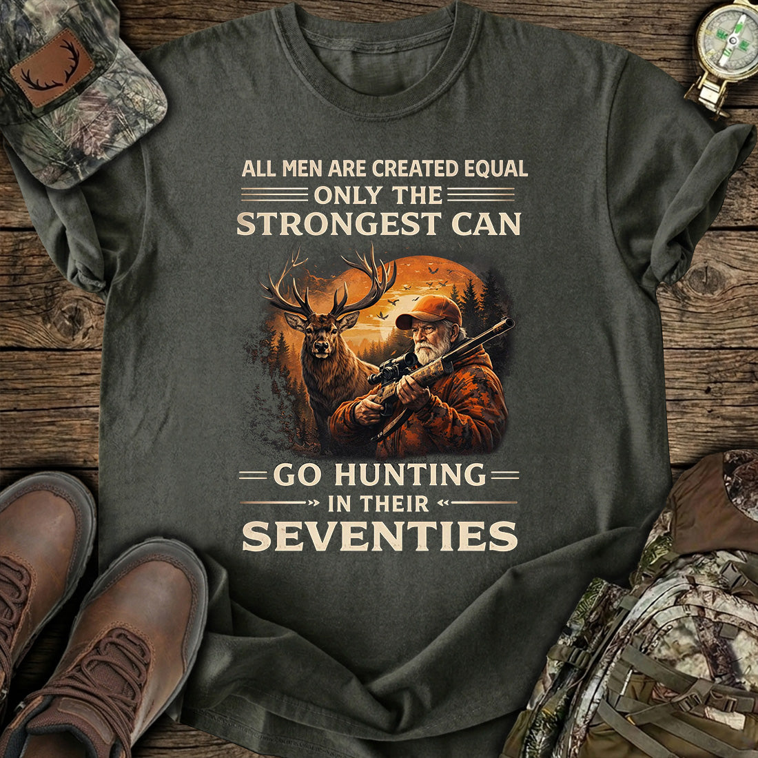 Hunting Seventies Strong Men T-Shirt