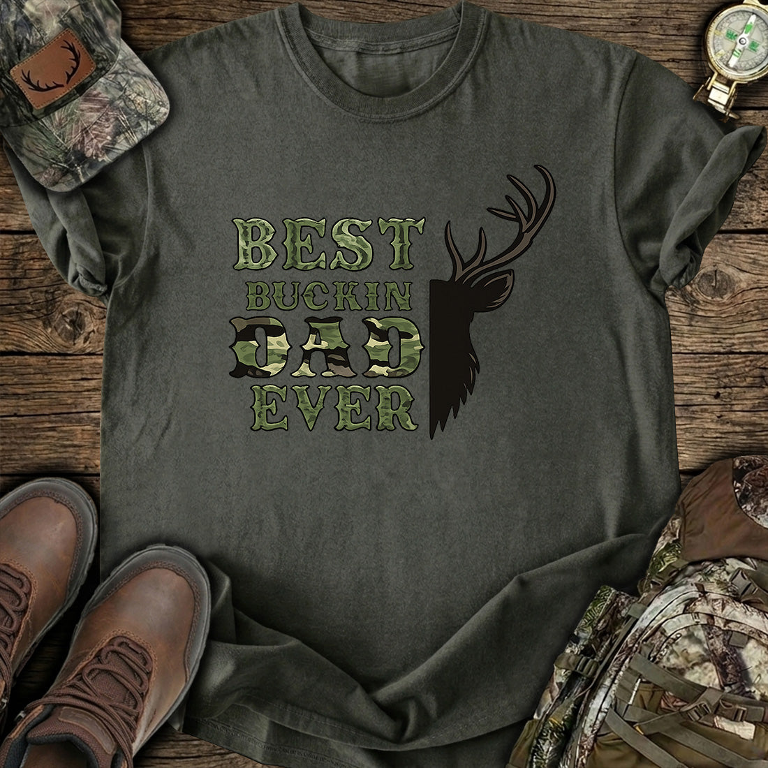 Best Buckin Dad Ever Hunting T-Shirt