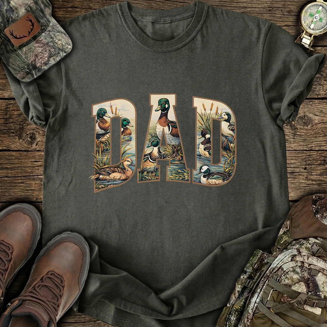 Duck Hunting Dad Camo T-Shirt