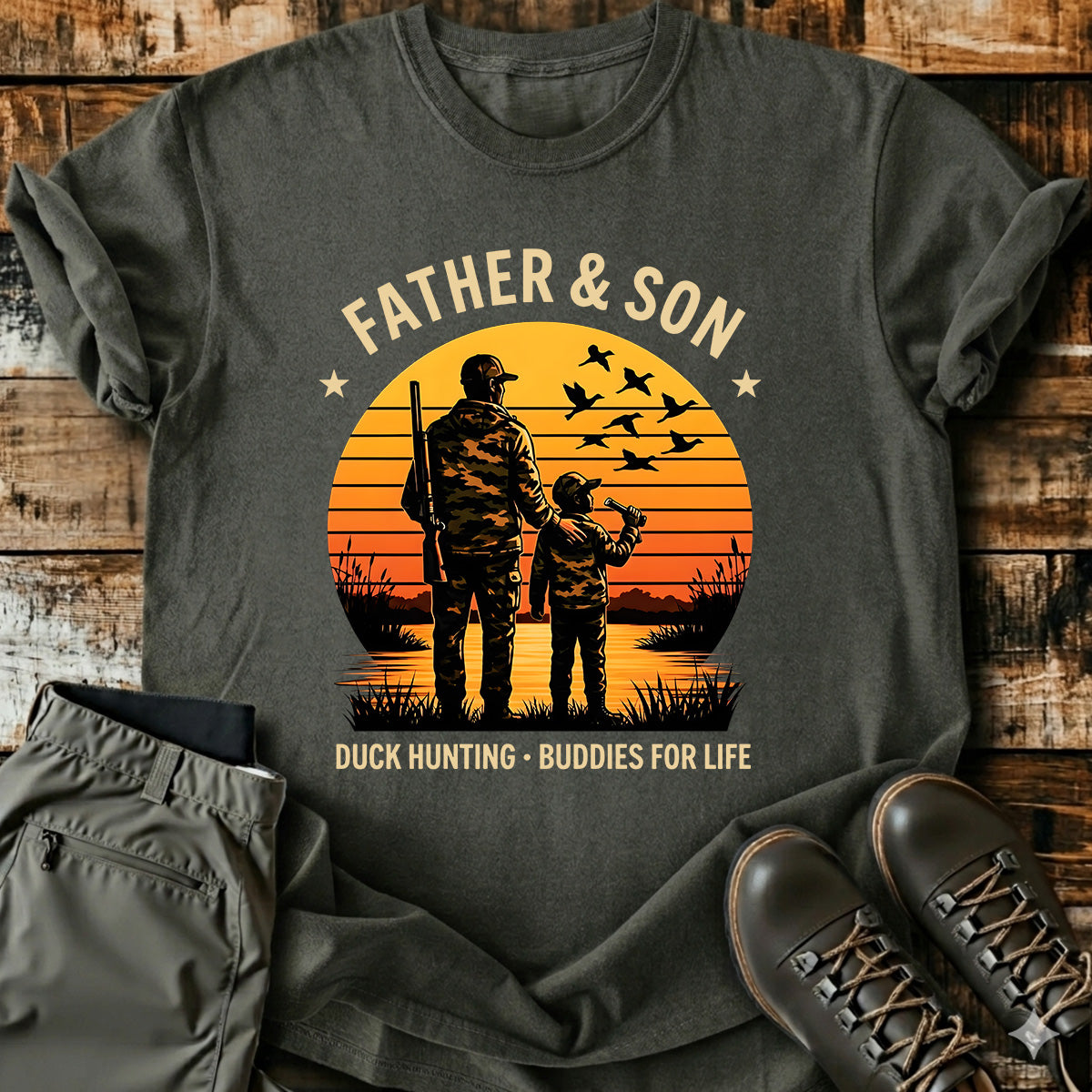 Father Son Duck Hunting T-Shirt
