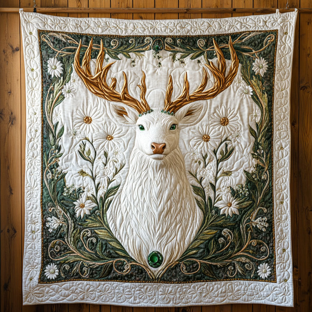 Golden Antler Quilt Blanket