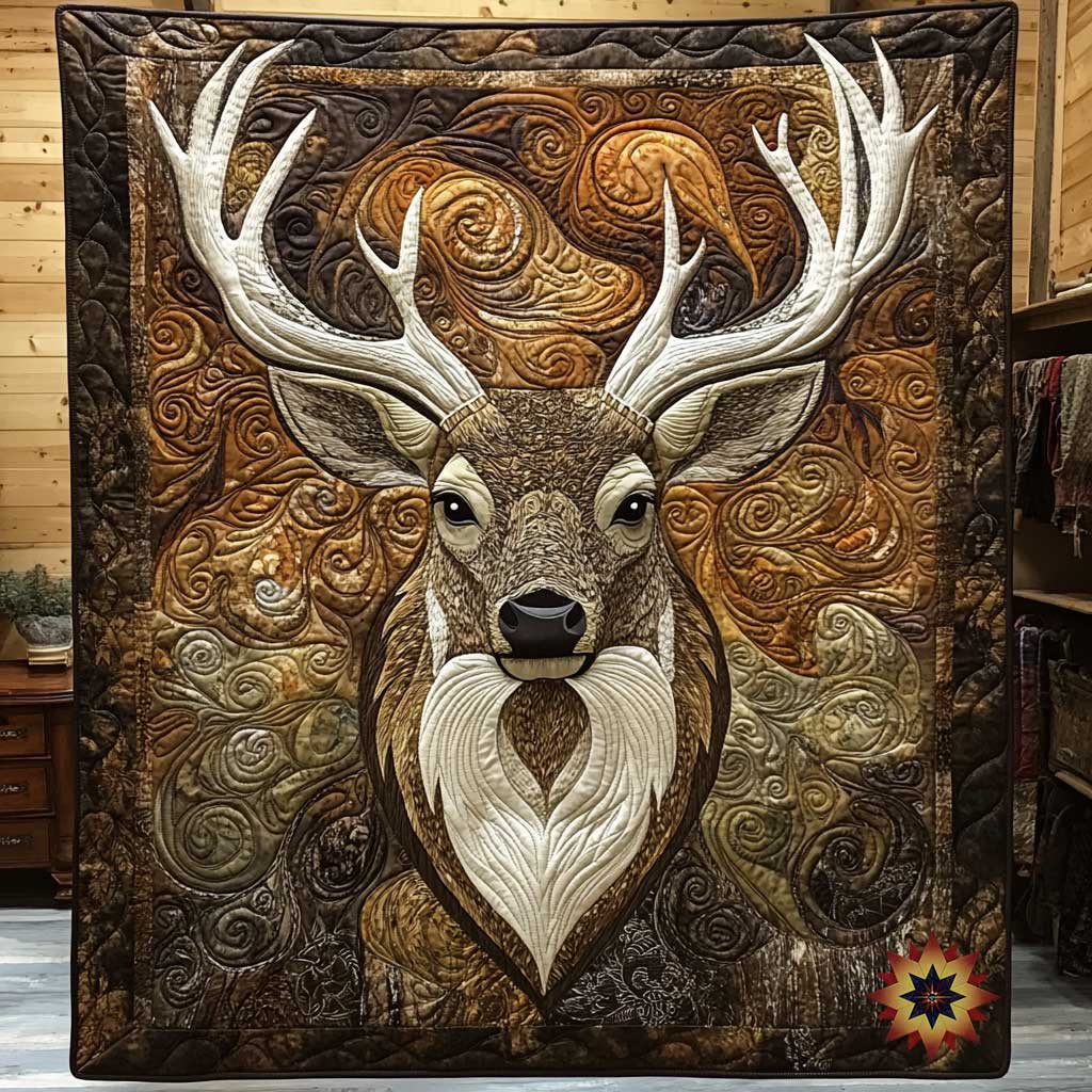 Rustic Deer Quilt Blanket