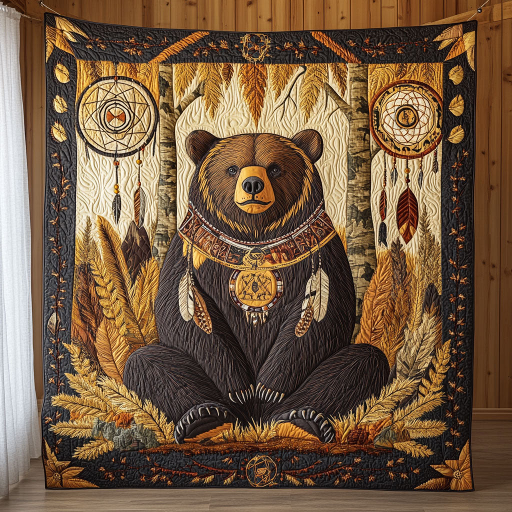 Tribal Bear Woodland Comfort Quilt Blanket