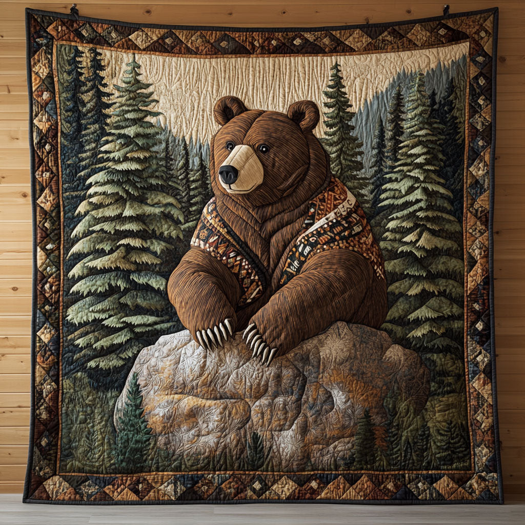 Tribal Bear Rustic Charm Quilt Blanket