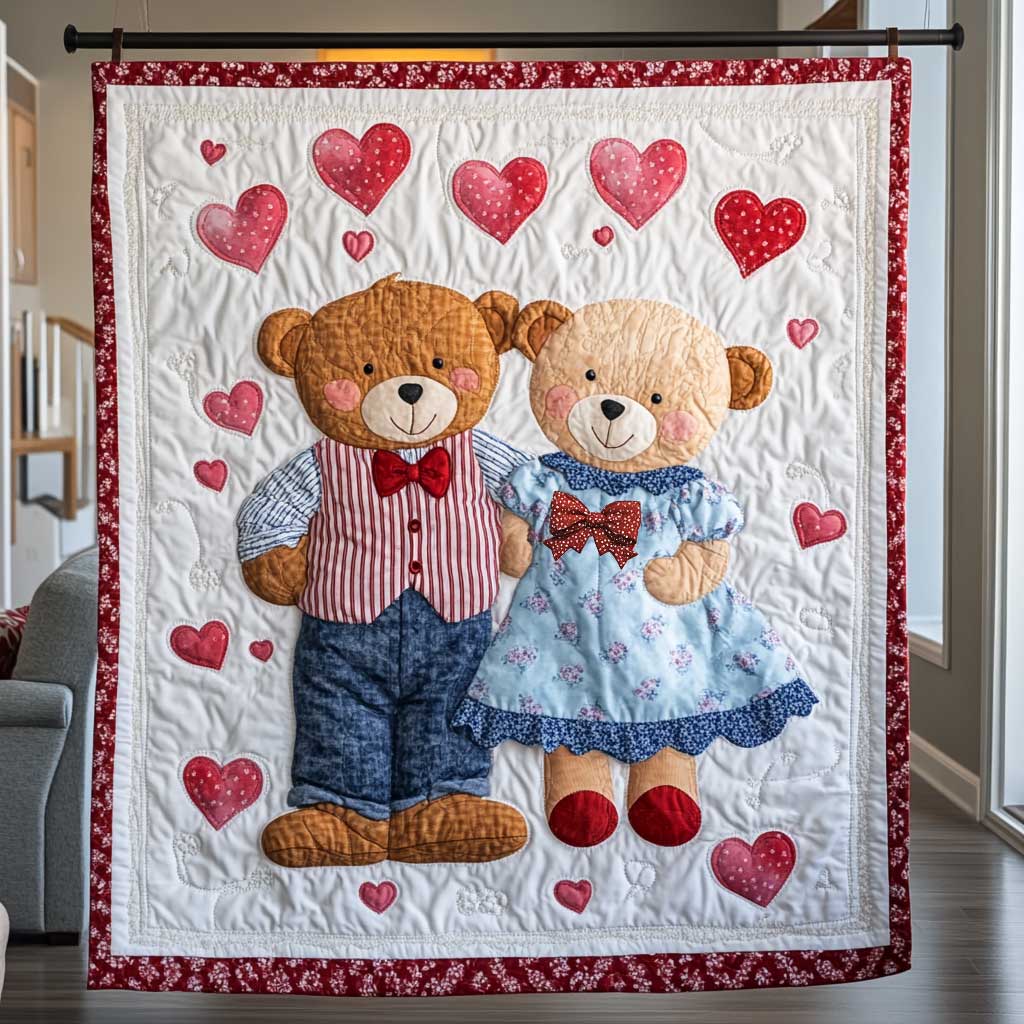Little Bear Couple Quilt Blanket