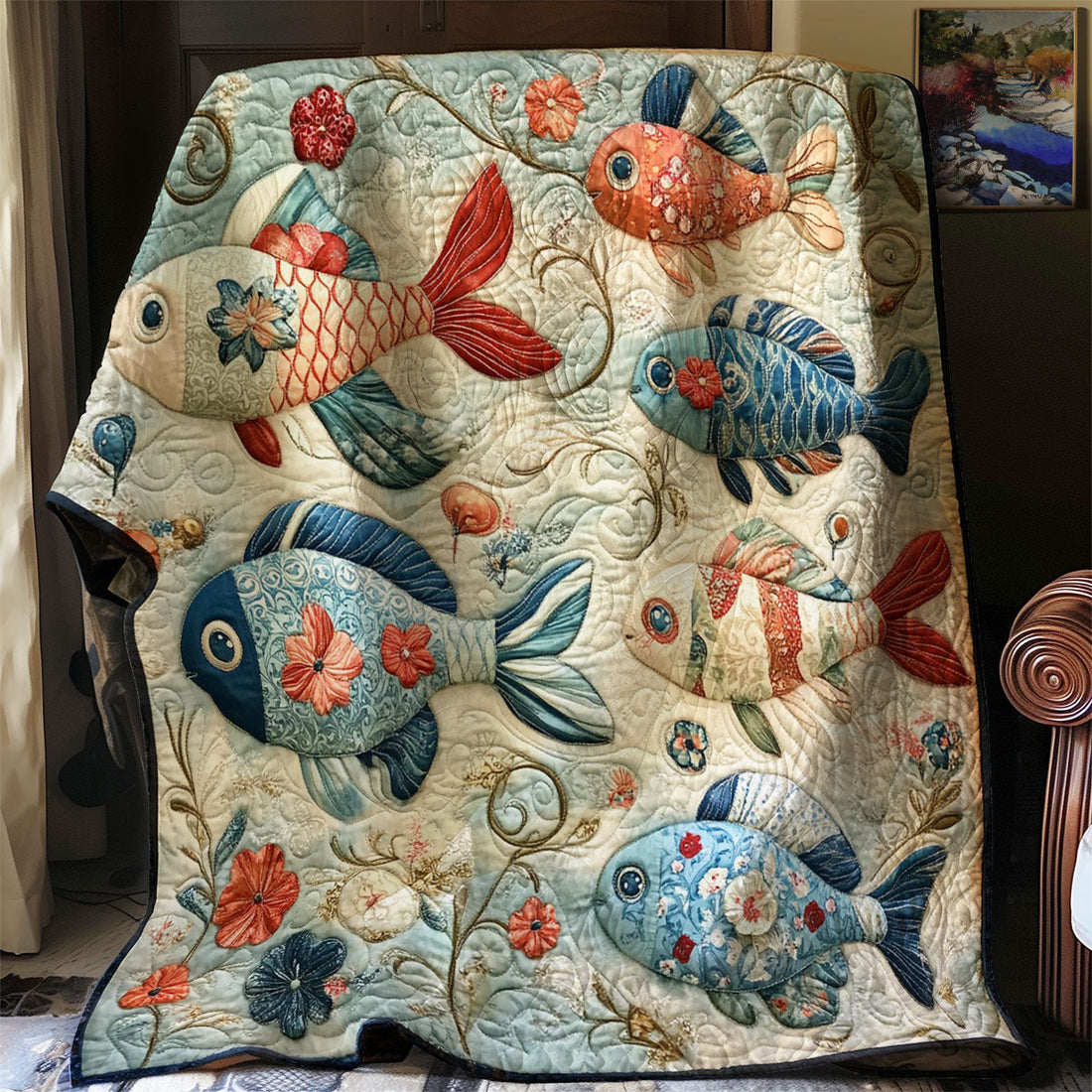 Fish Tale Bliss Warm Embrace Quilt Blanket