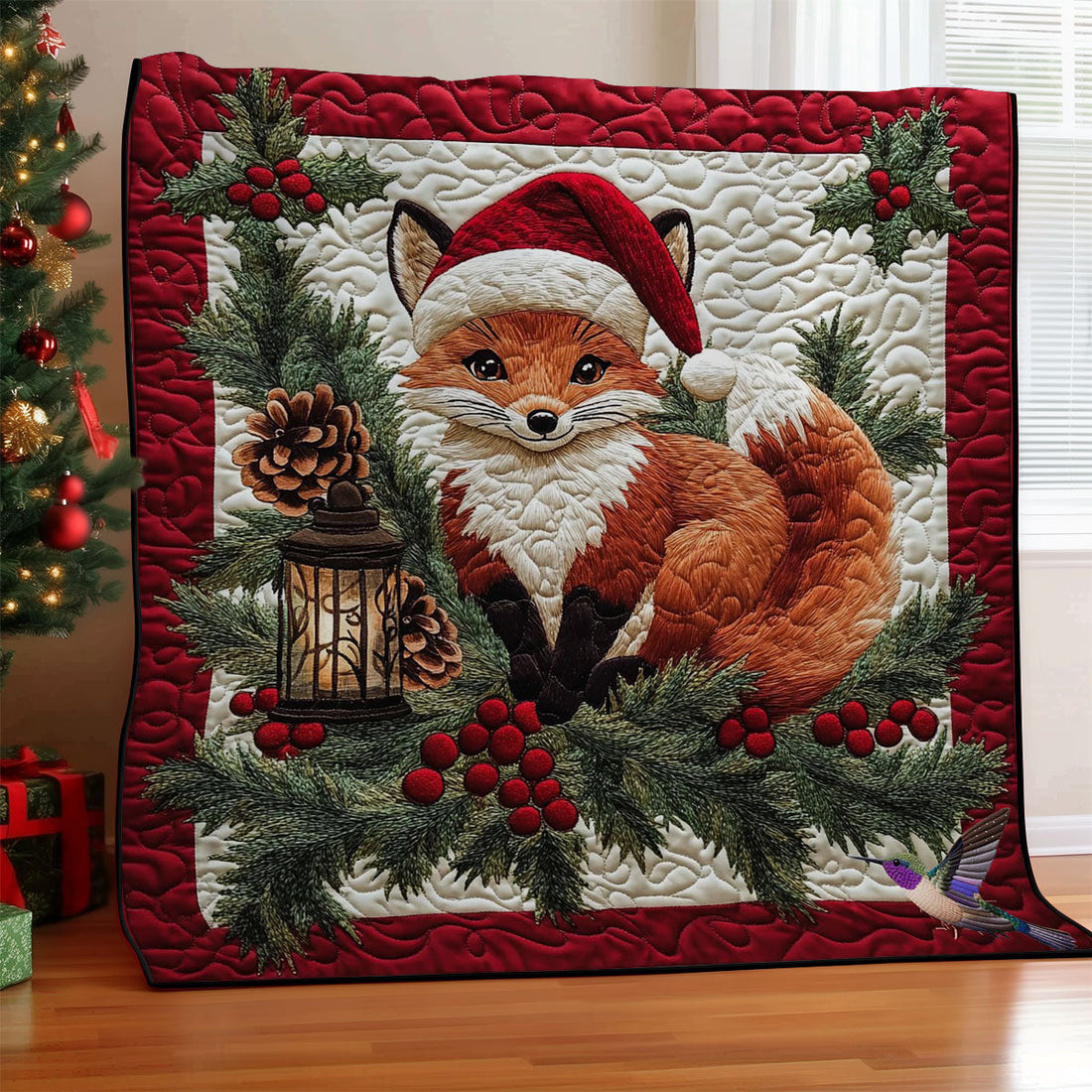 Christmas Of Fox Quilt Blanket