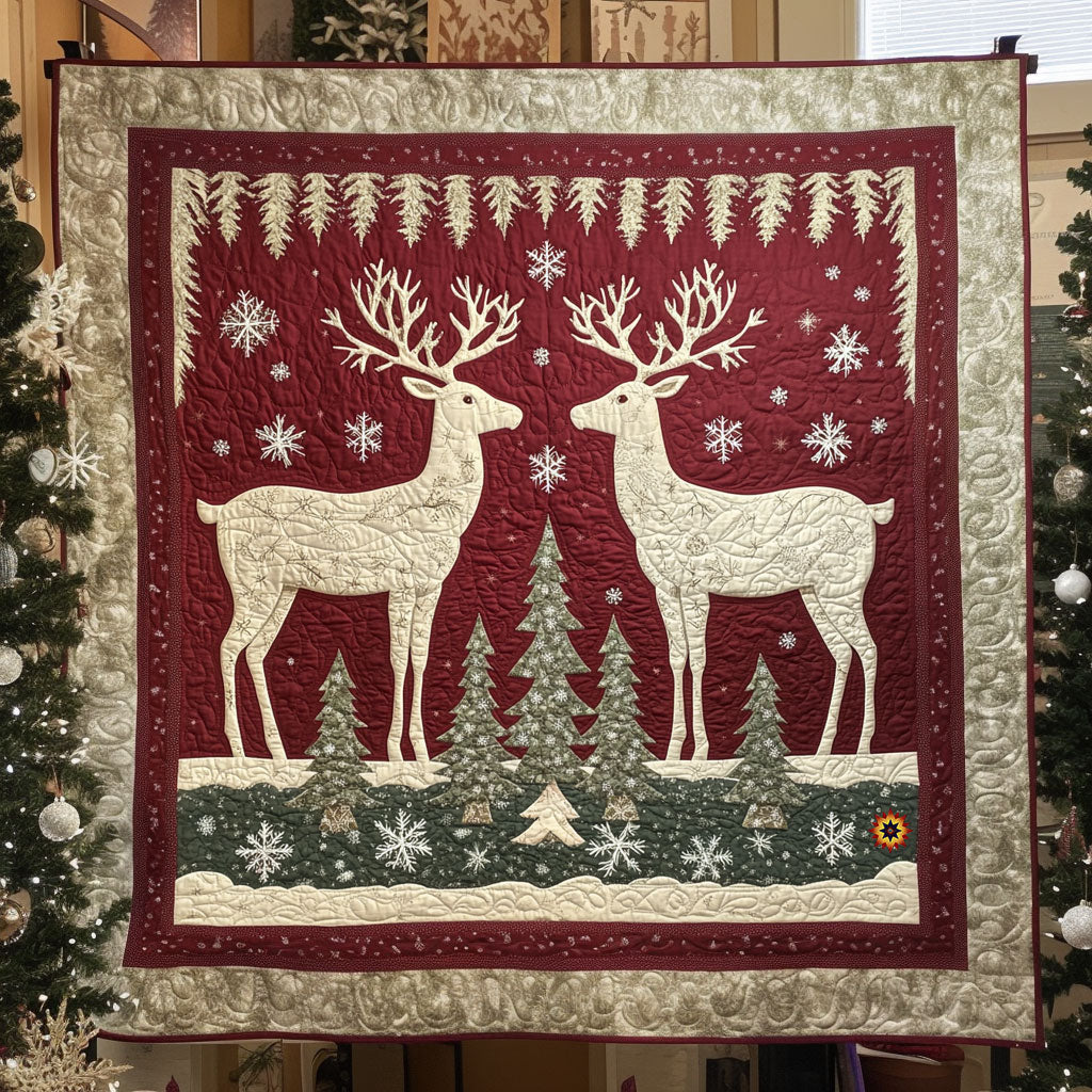 Christmas Reindeer Quilt Blanket