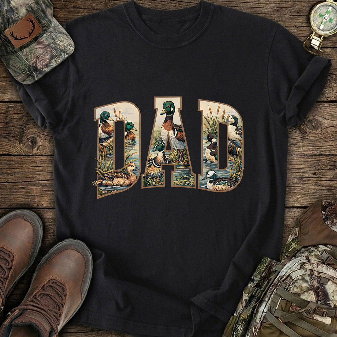 Duck Hunting Dad Camo T-Shirt