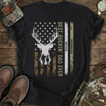 Custom Hunting Dad American T-Shirt