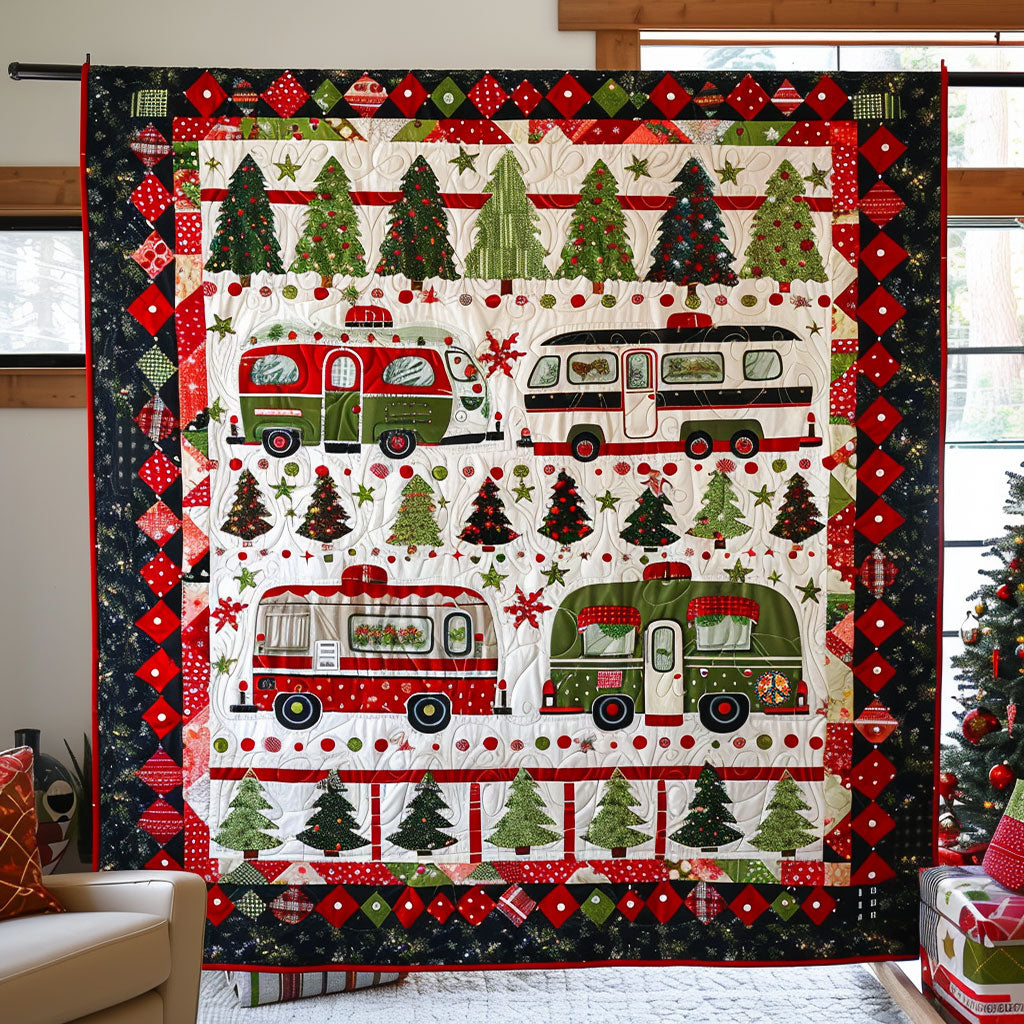 Christmas Camper Van Quilt Blanket