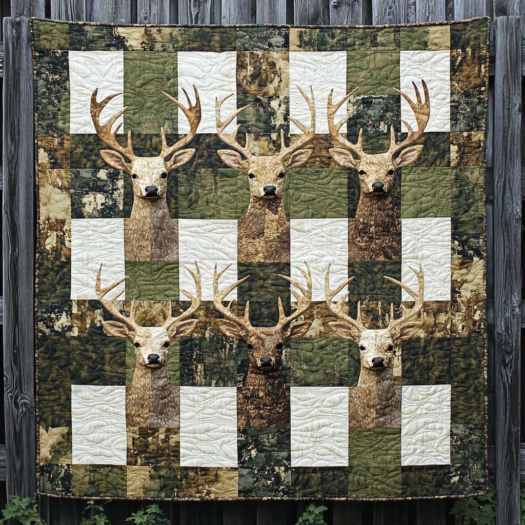 Camo Deer Quilt Blanket