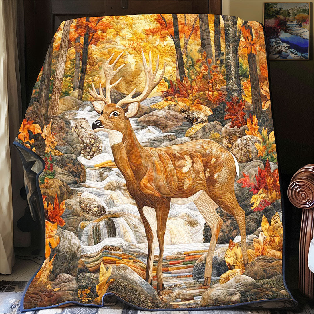 Autumn Deer Quilt Blanket