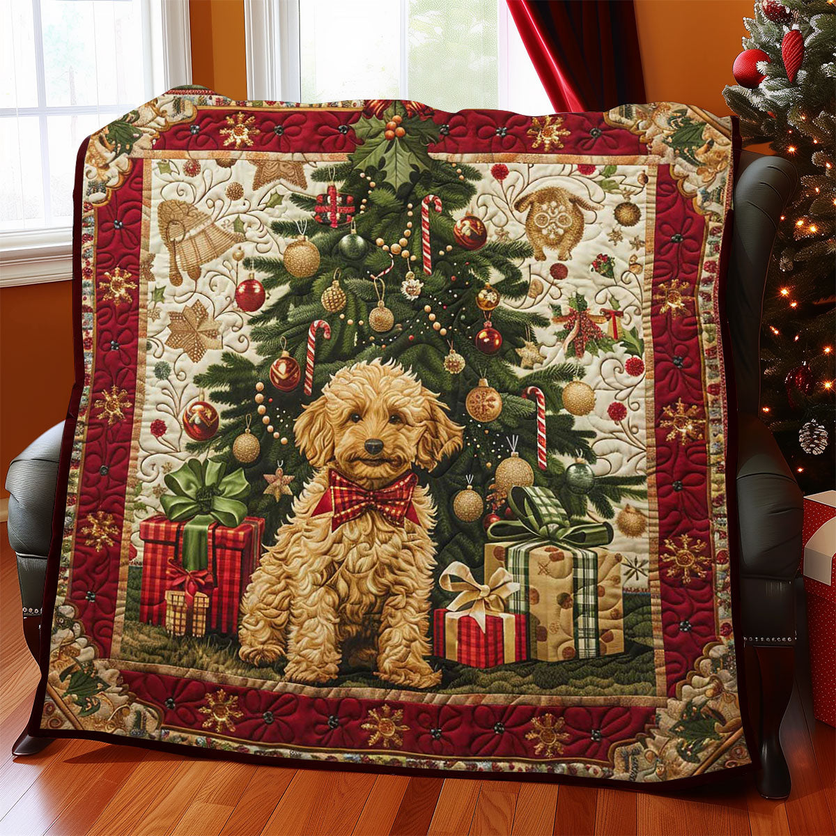 Christmas Dog Merry Moments Quilt Blanket